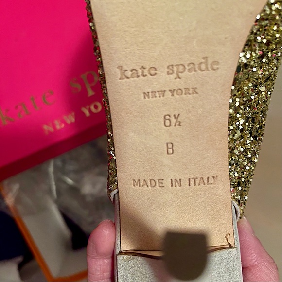 Gold Liquid Sued/ Charm Shoes - Picture 3 of 5